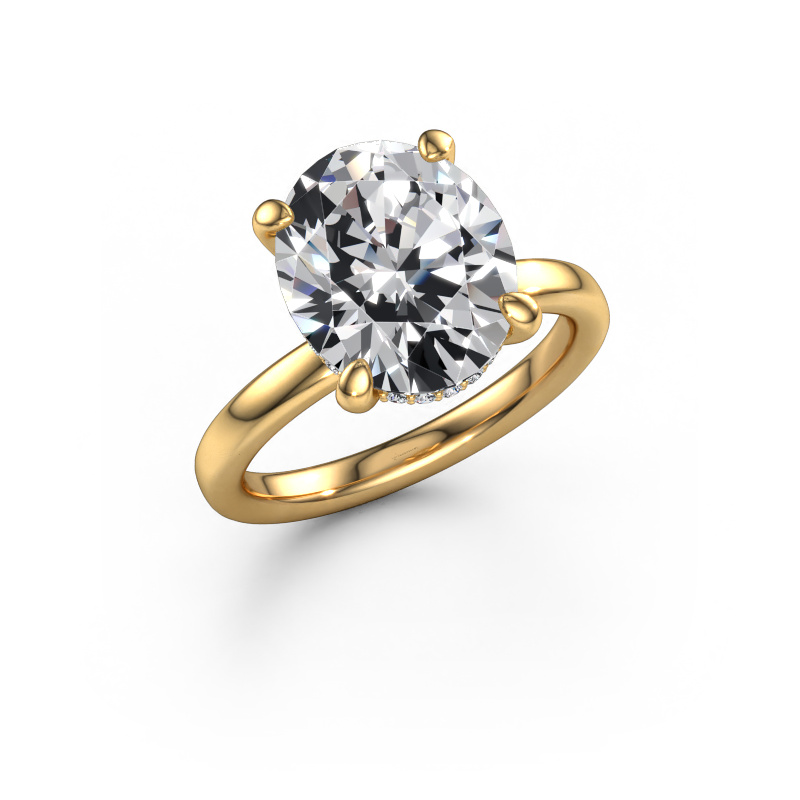 Image of Engagement ring Simone OVL 2 585 gold Lab grown diamond 5.184 crt