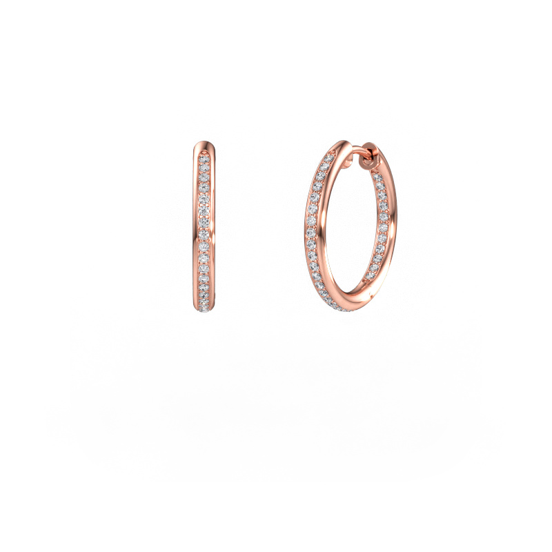 Bild av Creolörhängen Sina 15mm 585 roséguld Labbodlad diamant 0.402 crt