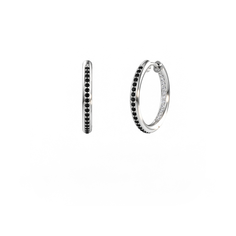 Immagine di Orecchini a cerchio Sina 15mm 585 oro bianco Diamante nero 0.451 crt