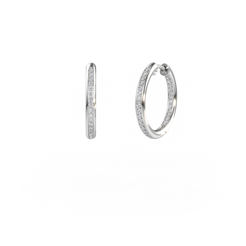 Bild av Creolörhängen Sina 15mm 585 vitt guld Diamant 0.402 crt
