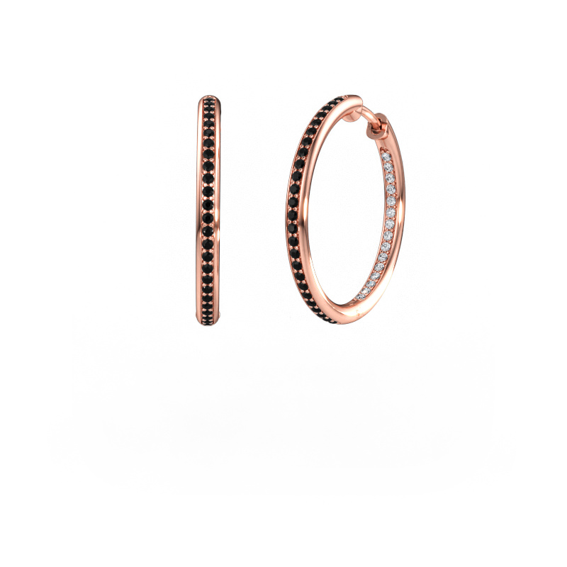 Bild von Creole Sina 20mm 585 Roségold Schwarz Diamant 0.601 crt