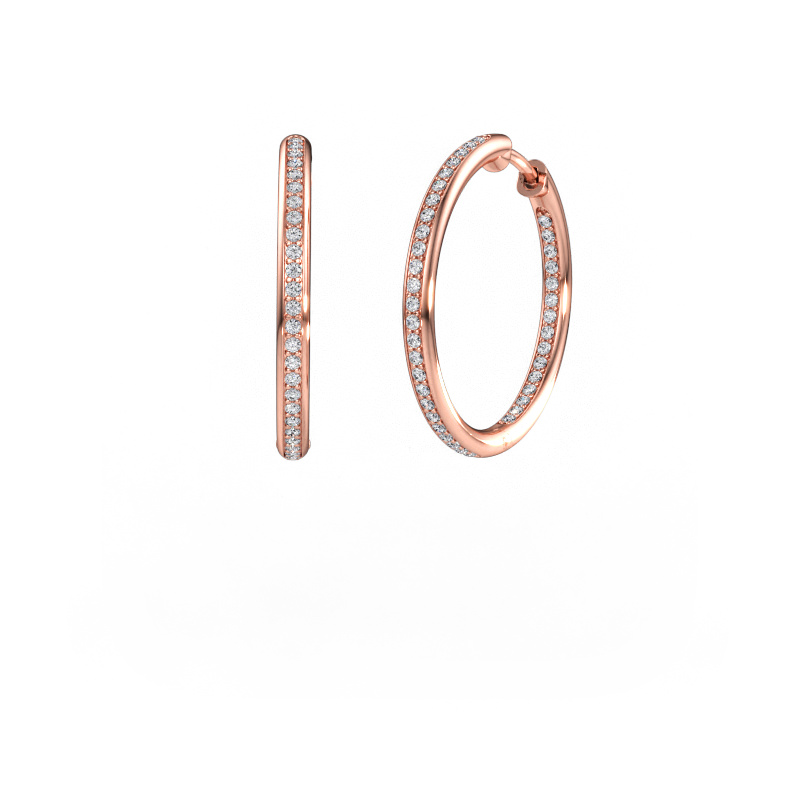 Immagine di Orecchini a cerchio Sina 20mm 585 oro rosa Diamante lab grown 0.536 crt