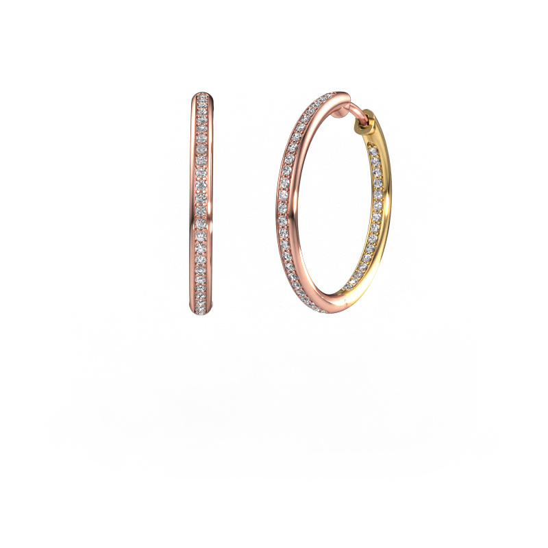 Image of Hoop earrings Sina 20mm 585 rose gold Lab grown diamond 0.536 crt