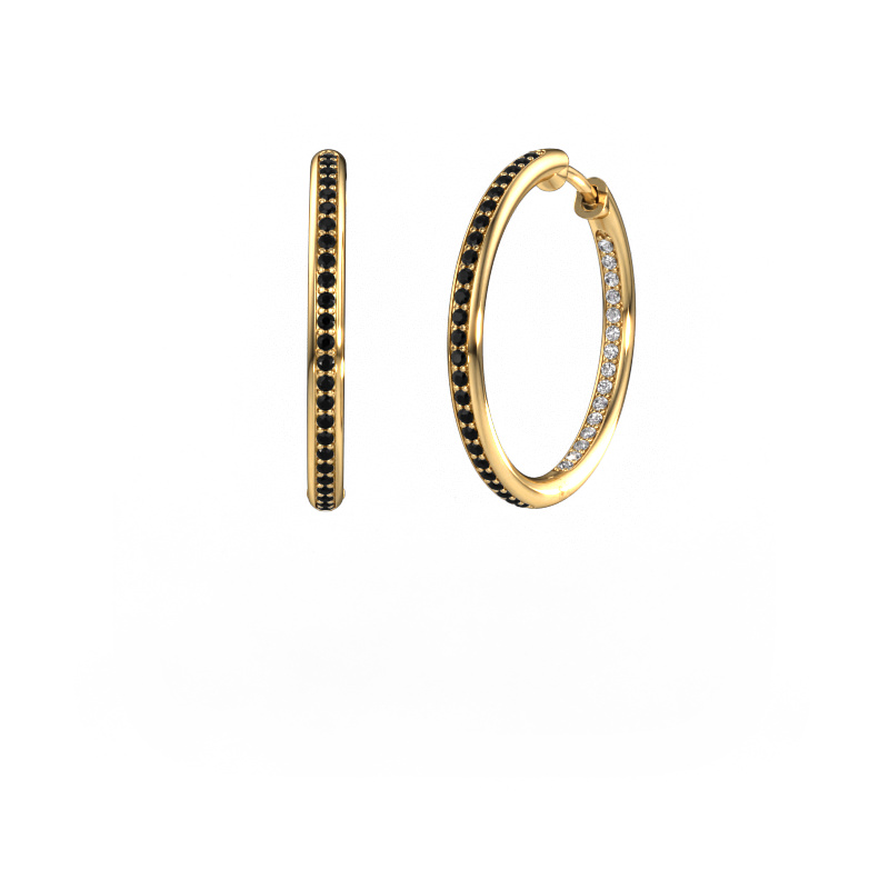 Bild von Creole Sina 20mm 585 Gold Schwarz Diamant 0.601 crt