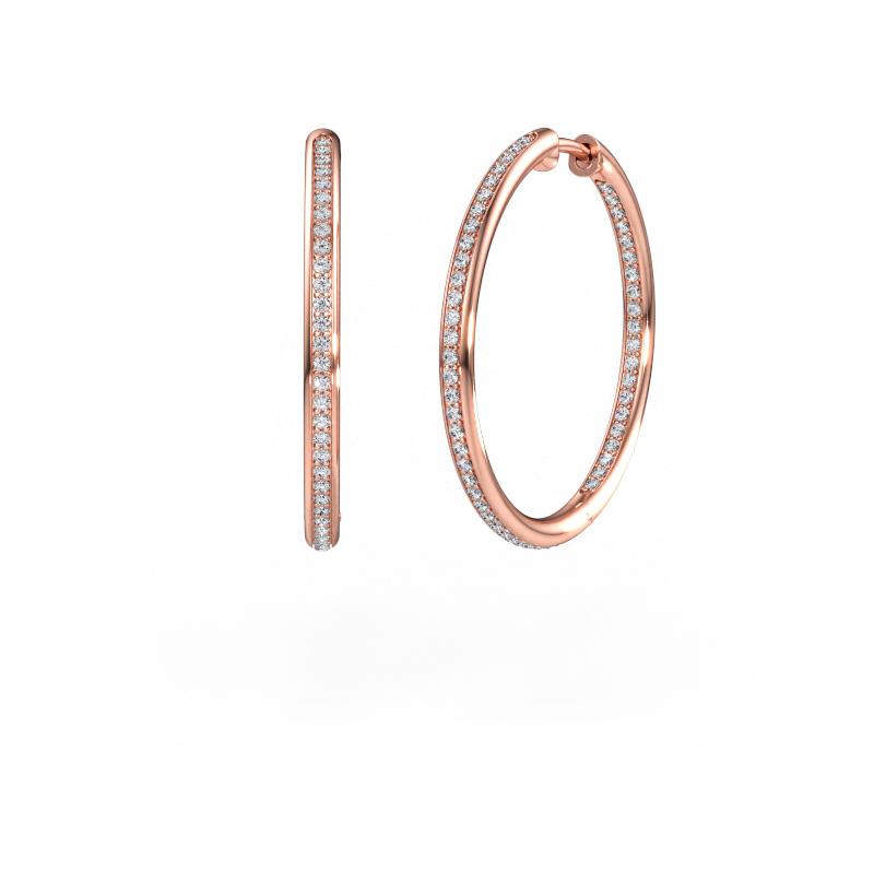 Immagine di Orecchini a cerchio sina 25mm 585 oro rosa Diamante 0.71 crt