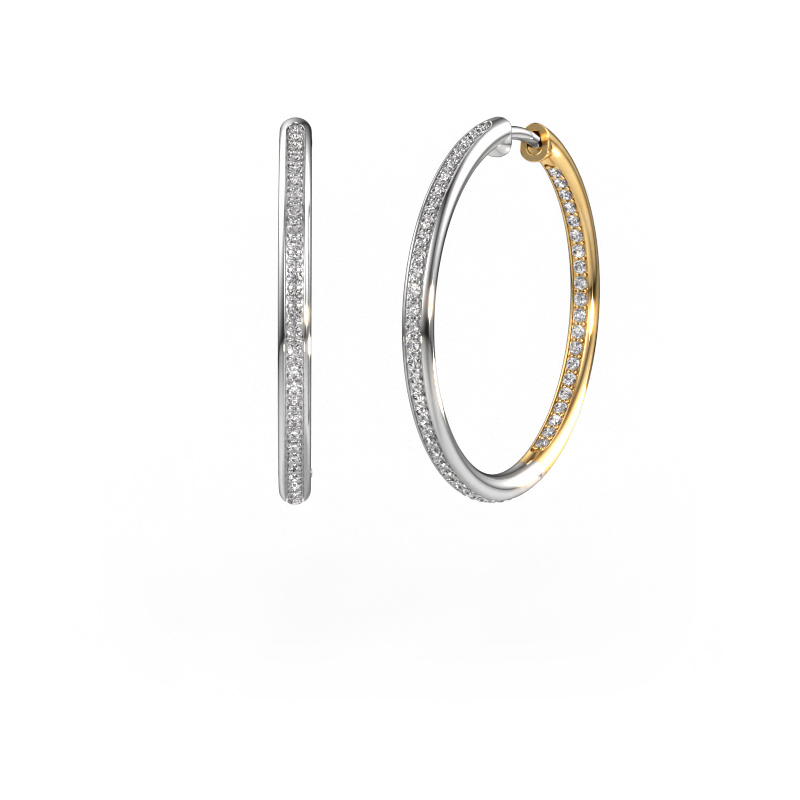 Image of Hoop earrings sina 25mm 585 white gold Lab grown diamond 0.71 crt
