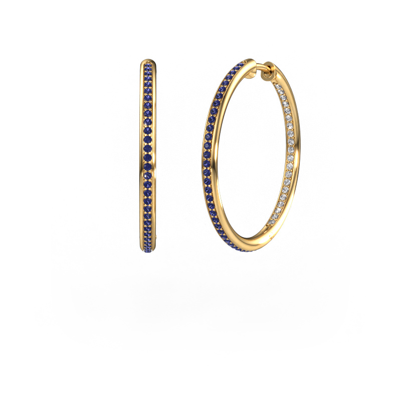 Image of Hoop earrings sina 25mm 585 gold Sapphire 1.1 mm