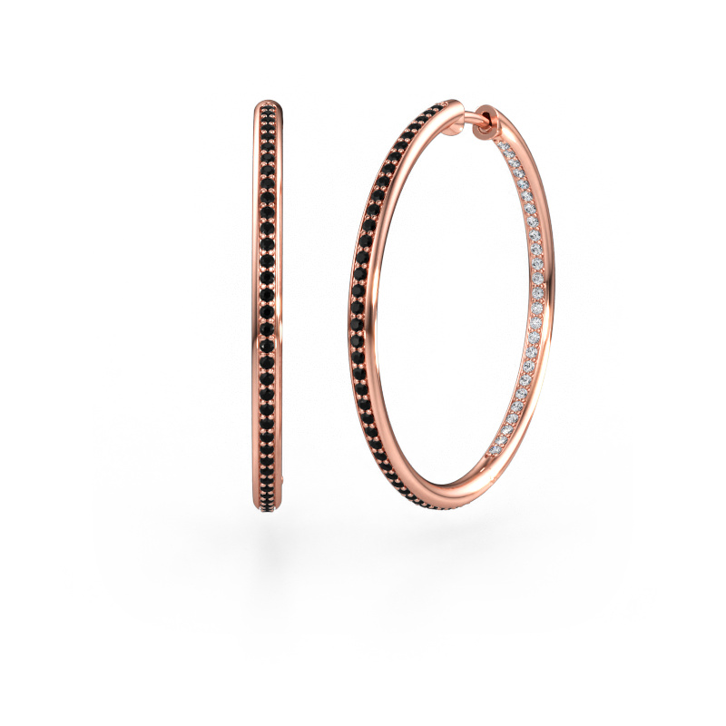 Immagine di Orecchini a cerchio Sina 30mm 585 oro rosa Diamante nero 0.959 crt