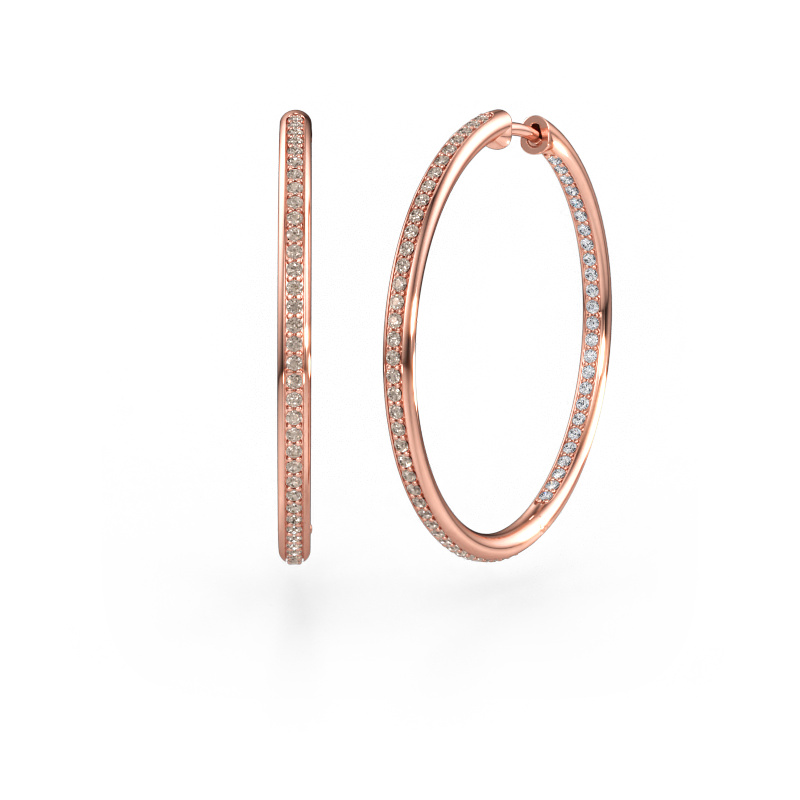 Bild av Creolörhängen Sina 30mm 585 roséguld Brun diamant 0.858 crt