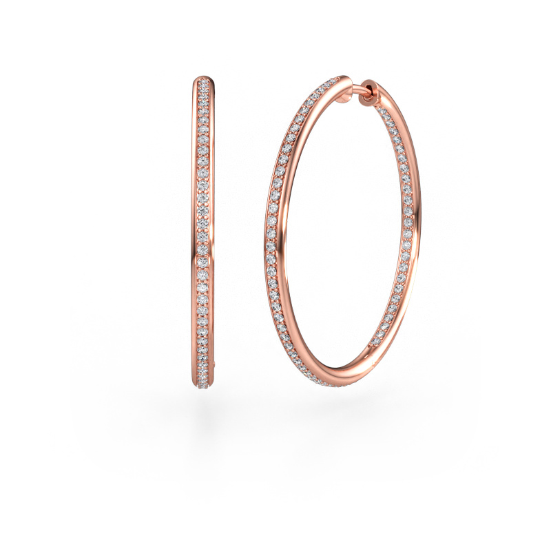 Immagine di Orecchini a cerchio Sina 30mm 585 oro rosa Diamante 0.858 crt
