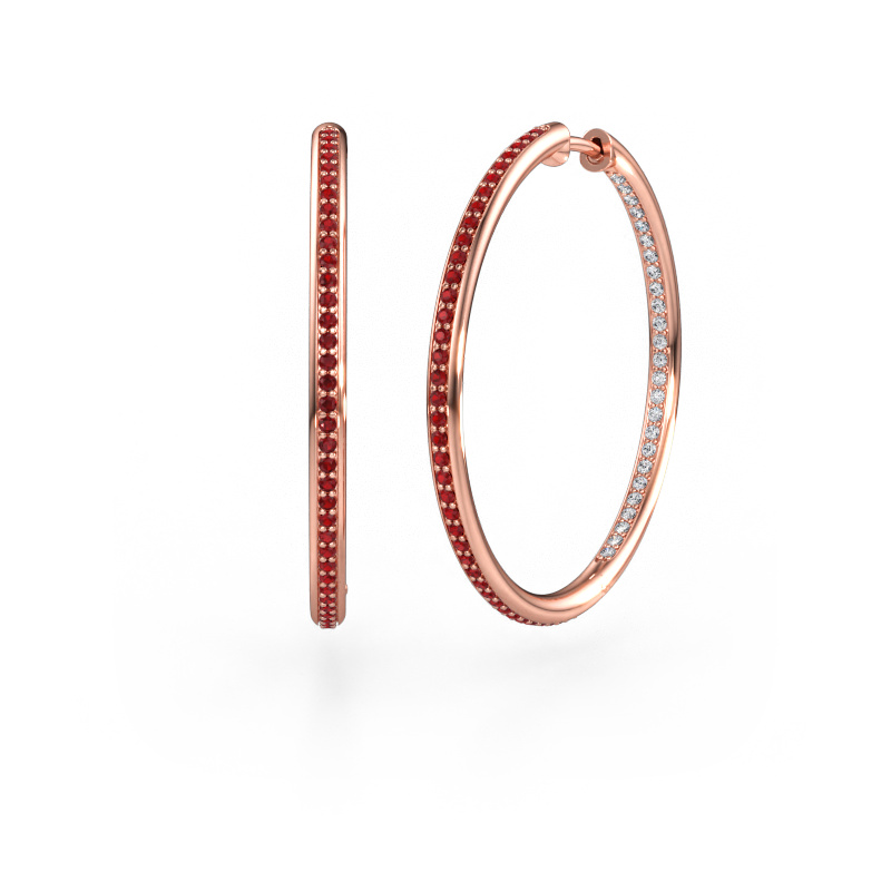 Bild av Creolörhängen Sina 30mm 585 roséguld Rubin 1.1 mm