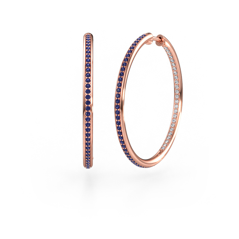 Bild av Creolörhängen Sina 30mm 585 roséguld Safir 1.1 mm