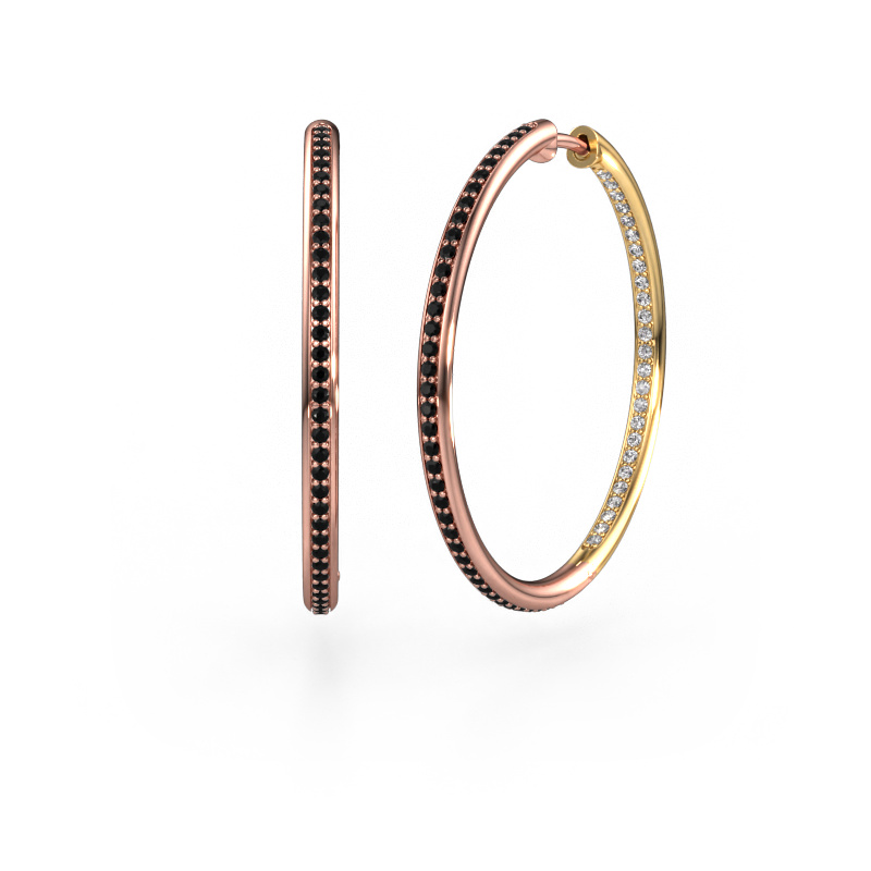 Bild von Creole Sina 30mm 585 Roségold Schwarz Diamant 0.959 crt