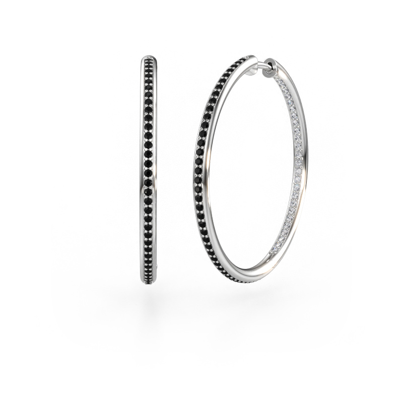 Bild av Creolörhängen Sina 30mm 585 vitt guld Svart diamant 0.959 crt
