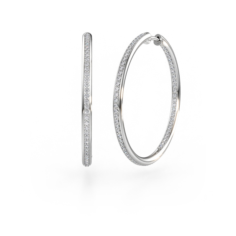Bild av Creolörhängen Sina 30mm 585 vitt guld Diamant 0.858 crt
