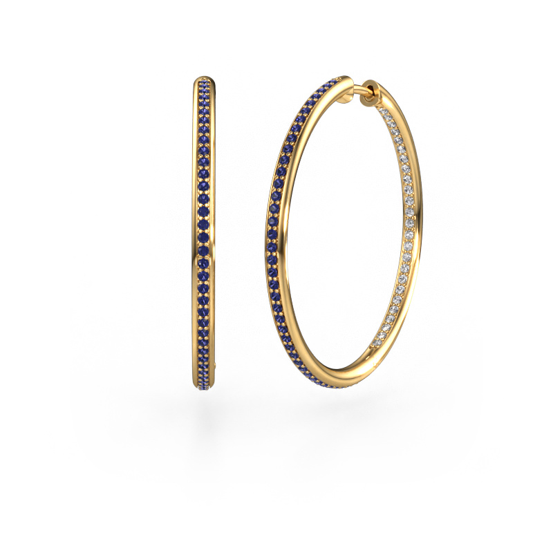 Image of Hoop earrings Sina 30mm 585 gold Sapphire 1.1 mm