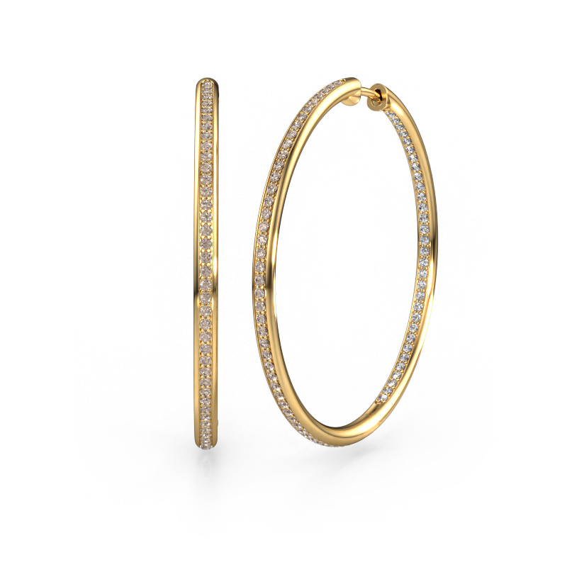 Image of Hoop earrings Sina 35mm 585 gold Brown diamond 1.018 crt