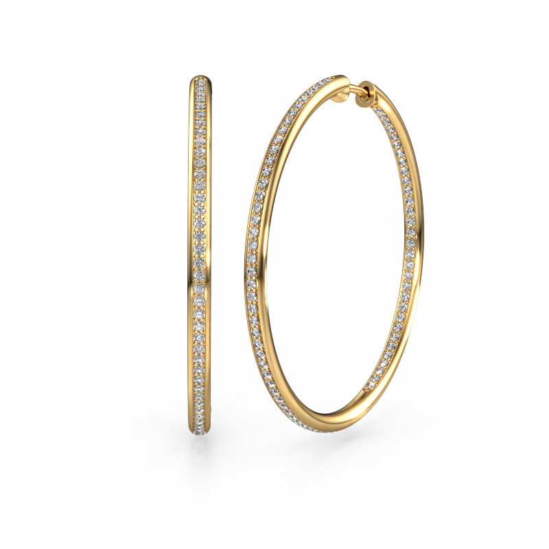 Image of Hoop earrings Sina 35mm 585 gold Lab grown diamond 1.018 crt