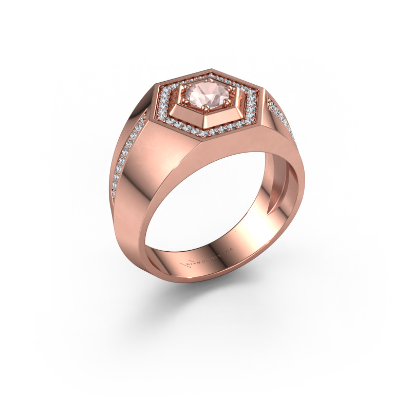 Image of Men's ring Sjoerd 585 rose gold Morganite champagne 4.7 mm