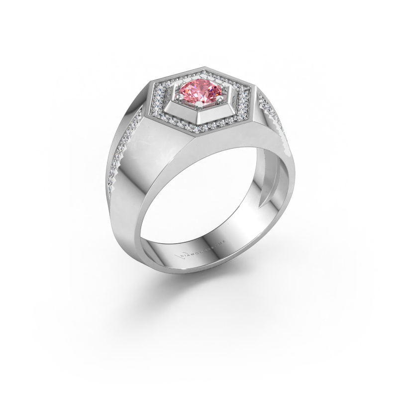 Image of Men's ring Sjoerd 950 platinum Pink lab grown diamond 4.7 mm