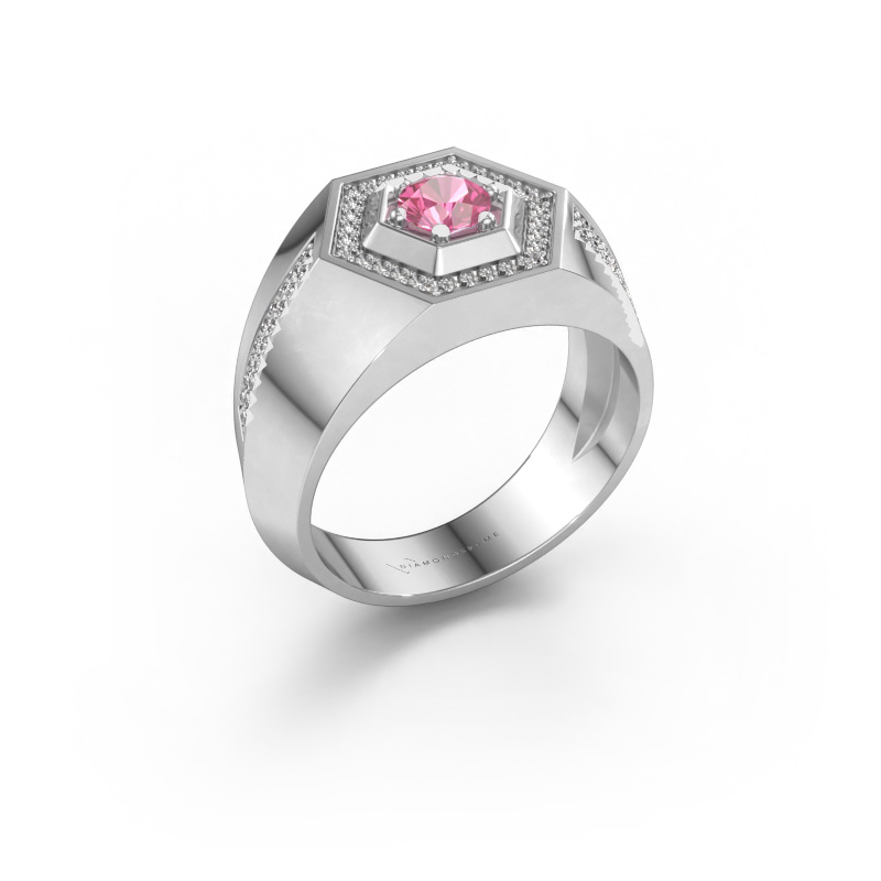 Bild von Herrenring Sjoerd 950 Platin Pink Saphir 4.7 mm