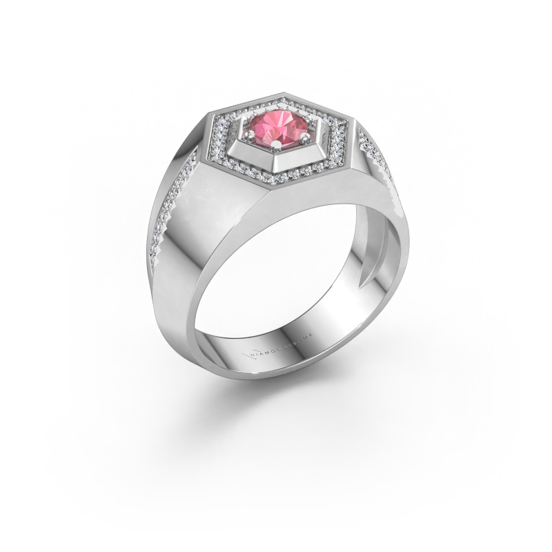 Image of Men's ring Sjoerd 950 platinum Tourmaline pink 4.7 mm