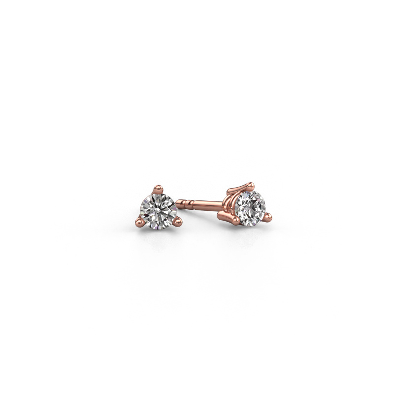 Image of Stud earrings Somer 585 rose gold Diamond 0.40 crt