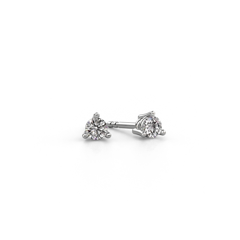 Image of Stud earrings Somer 585 white gold Diamond 0.40 crt