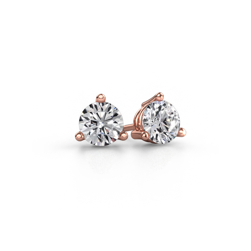 Image de Clous d'oreilles Somer 585 or rose Diamant 2.00 crt
