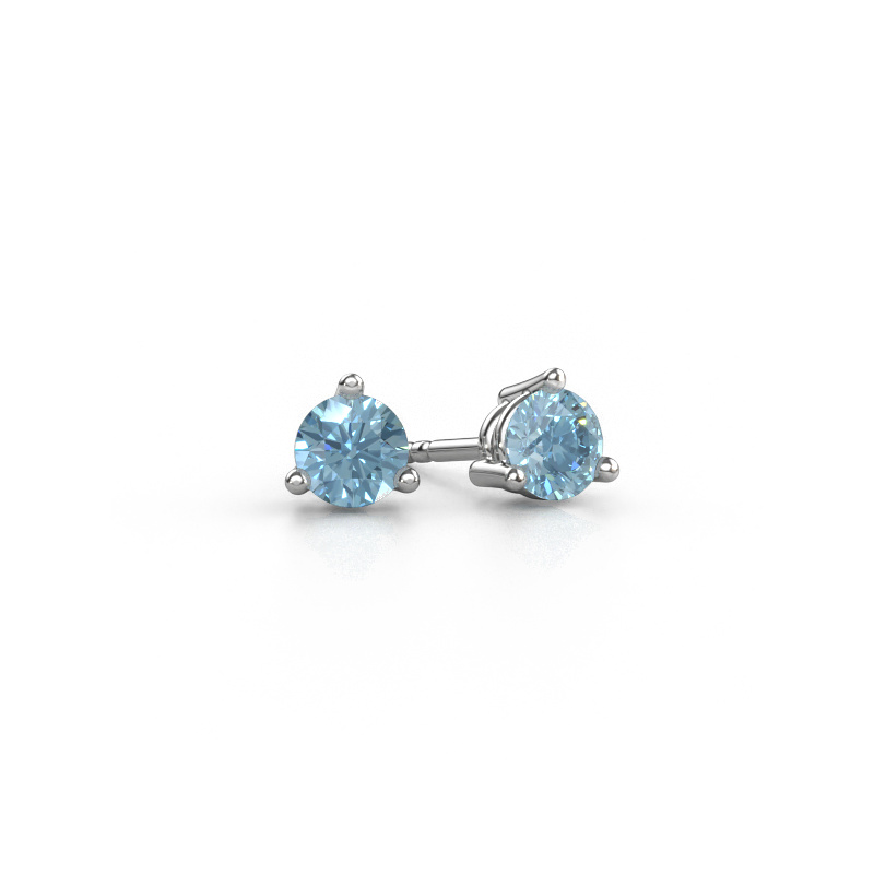 Afbeelding van Oorstekers Somer 950 Platina Blauwe lab grown diamant 4.7 mm