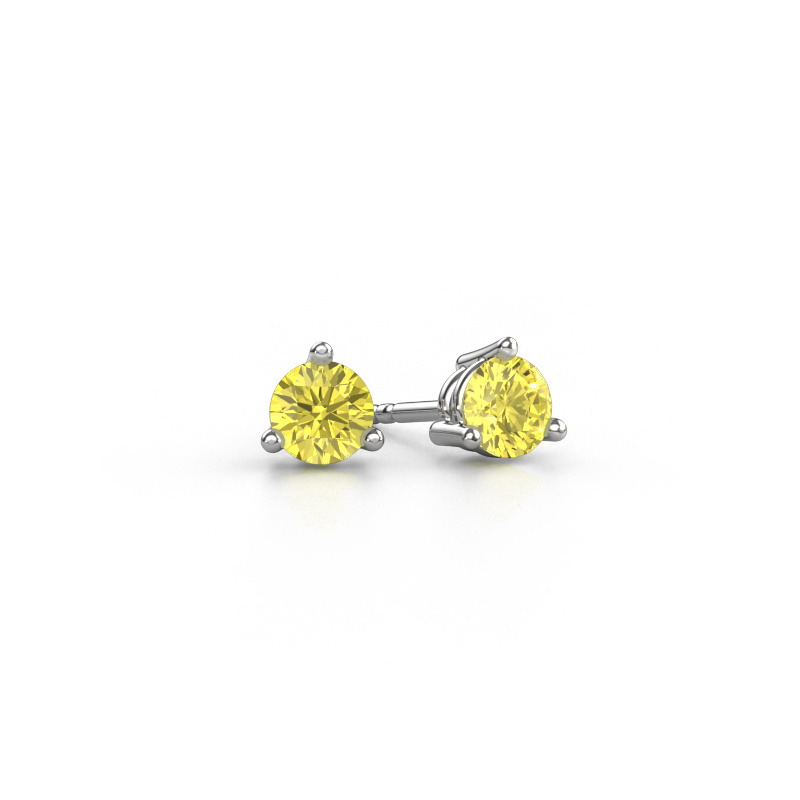 Bild von Ohrsteckers Somer 585 Weißgold Gelber Labor Diamant 4.7 mm
