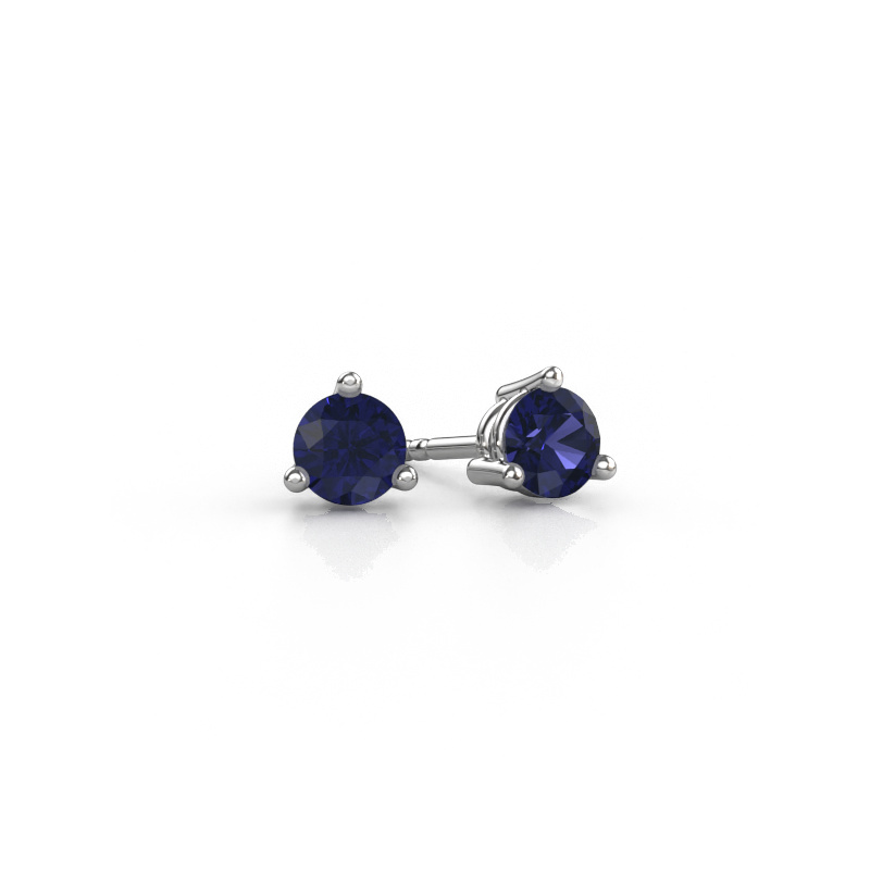 Image of Stud earrings Somer 585 white gold Sapphire 4.7 mm