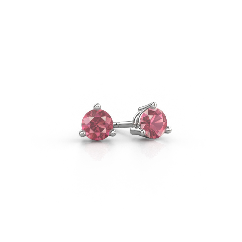 Bild von Ohrsteckers Somer 585 Weißgold Turmalin rosa 4.7 mm