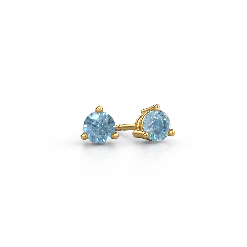 Bild von Ohrsteckers Somer 585 Gold Blauer Labordiamant 4.7 mm
