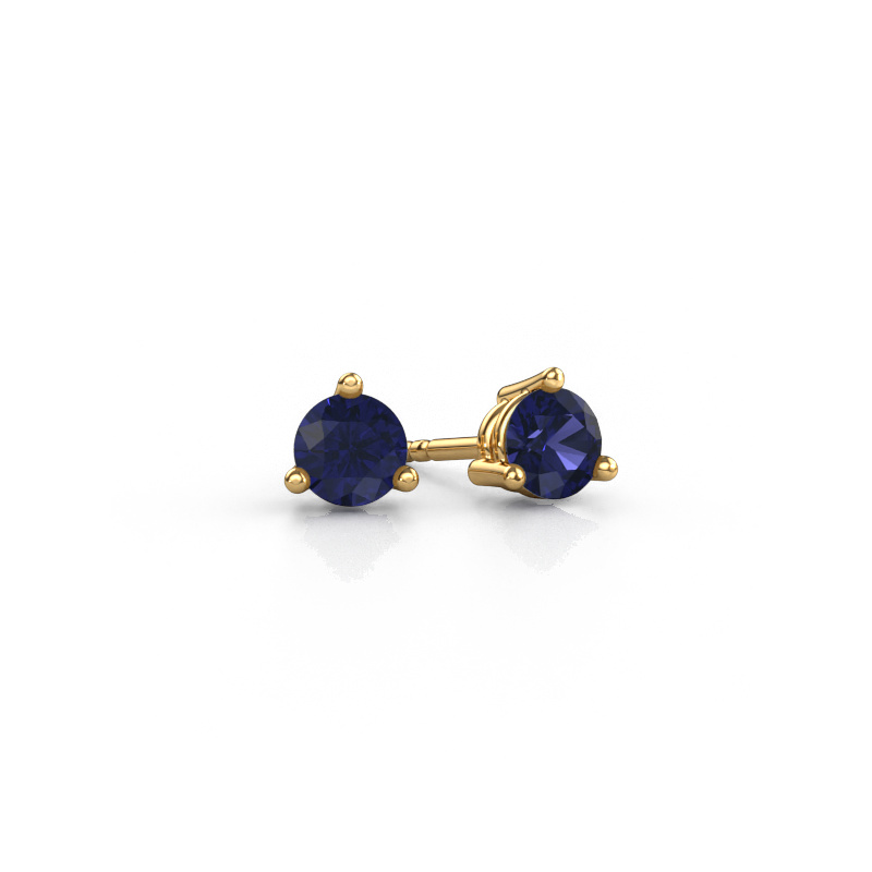 Image of Stud earrings Somer 585 gold Sapphire 4.7 mm