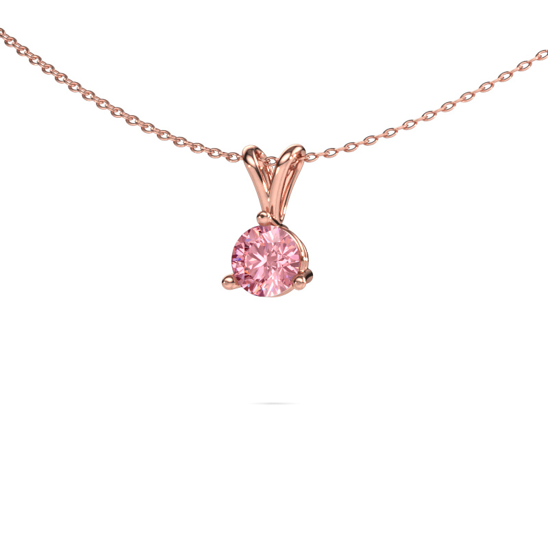Image of Pendant Somer 585 rose gold Pink lab grown diamond 6 mm