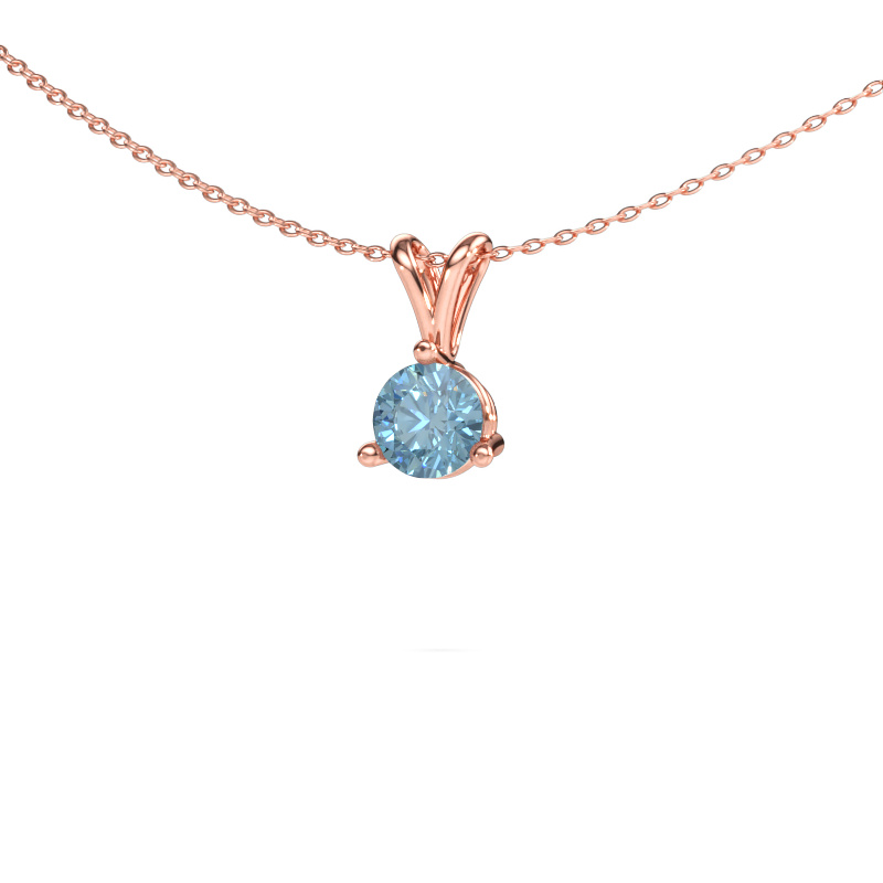 Bild von Anhänger Somer 585 Roségold Blauer Labordiamant 6 mm