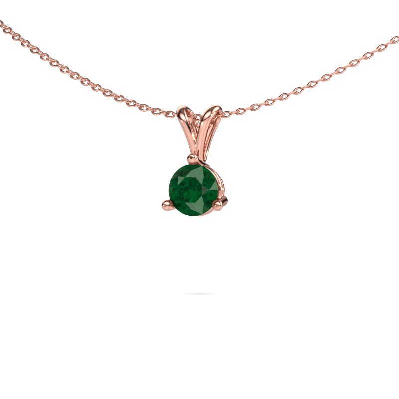 Image of Pendant Somer 585 rose gold Emerald 6 mm