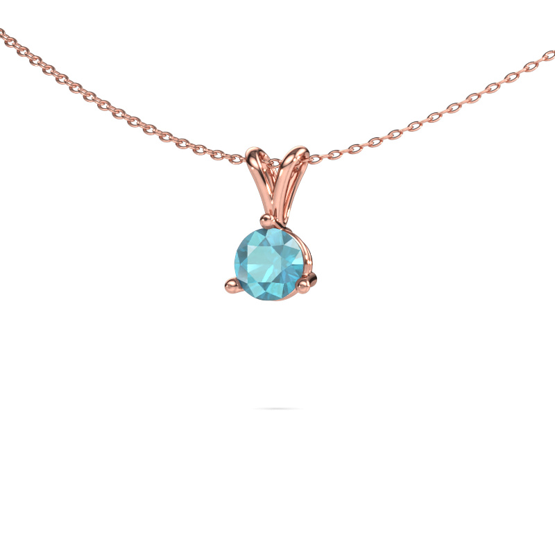 Image of Pendant Somer 585 rose gold Blue topaz 6 mm