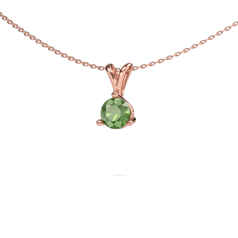 Image of Pendant Somer 585 rose gold Tourmaline green 6 mm