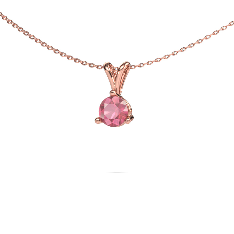 Image of Pendant Somer 585 rose gold Tourmaline pink 6 mm