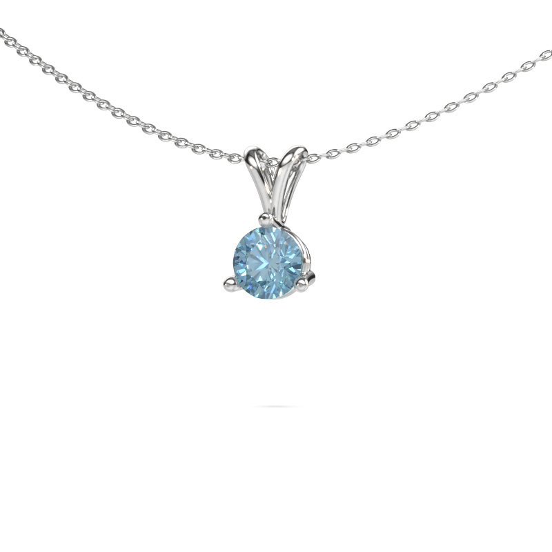 Image of Pendant Somer 950 platinum Blue lab grown diamond 6 mm