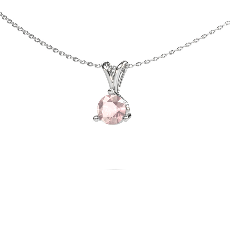 Image of Pendant Somer 585 white gold Morganite champagne 6 mm