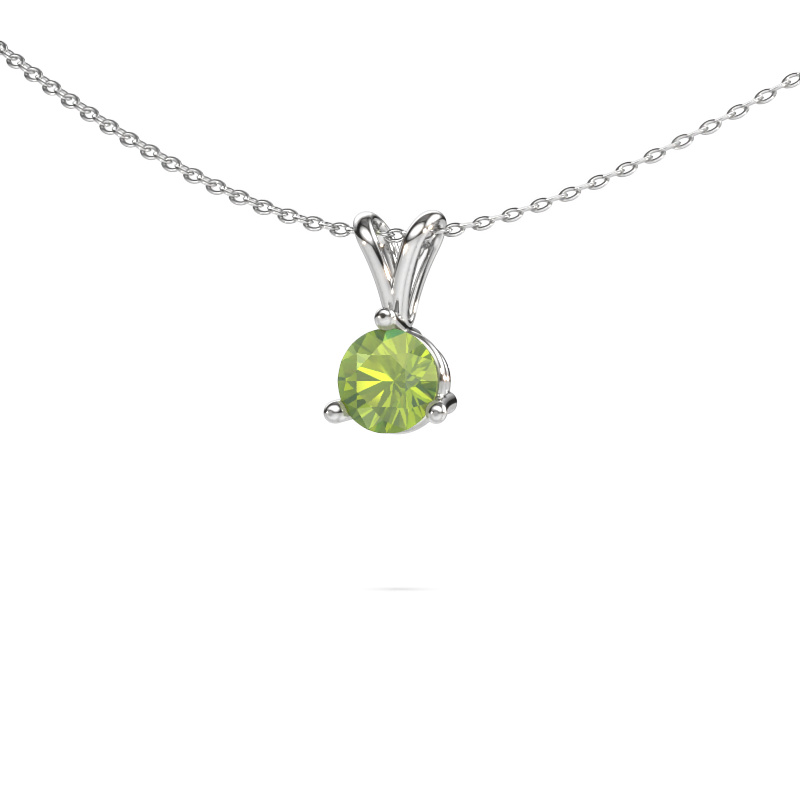 Image of Pendant Somer 585 white gold Peridot 6 mm
