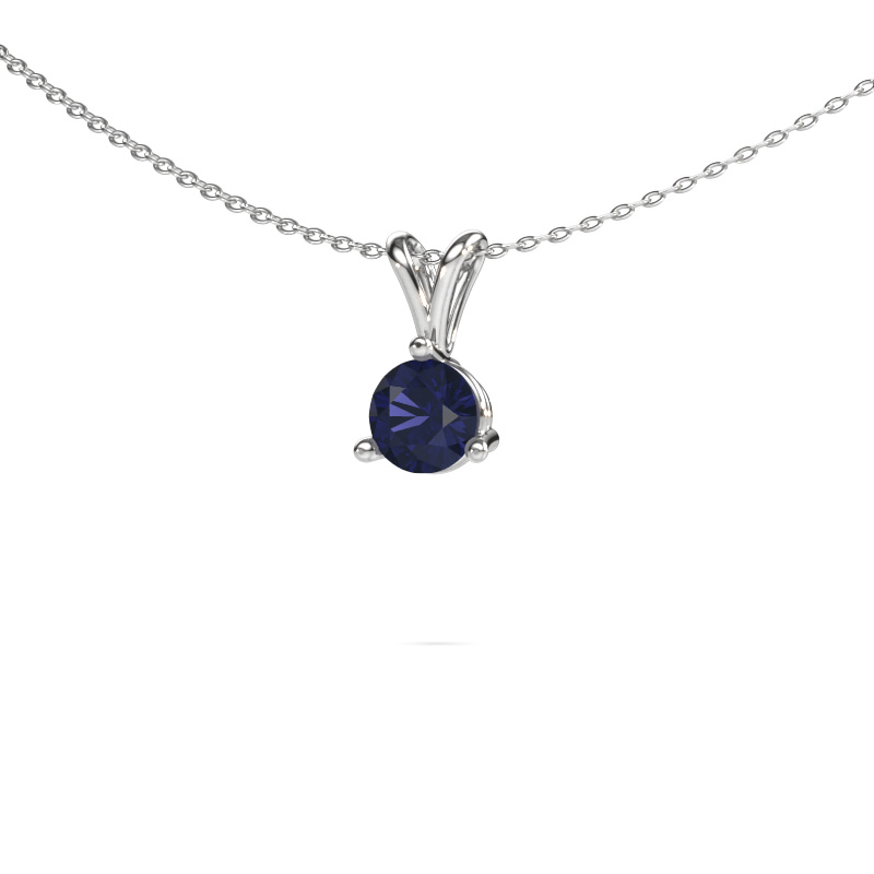 Image of Pendant Somer 585 white gold Sapphire 6 mm