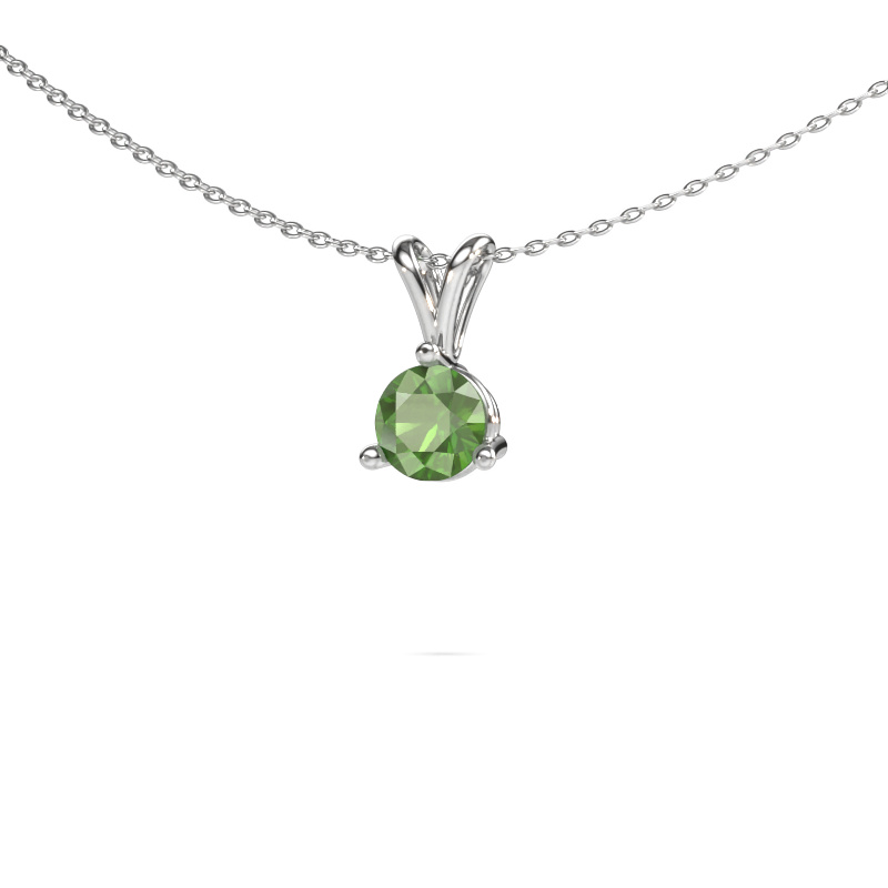 Image of Pendant Somer 585 white gold Tourmaline green 6 mm