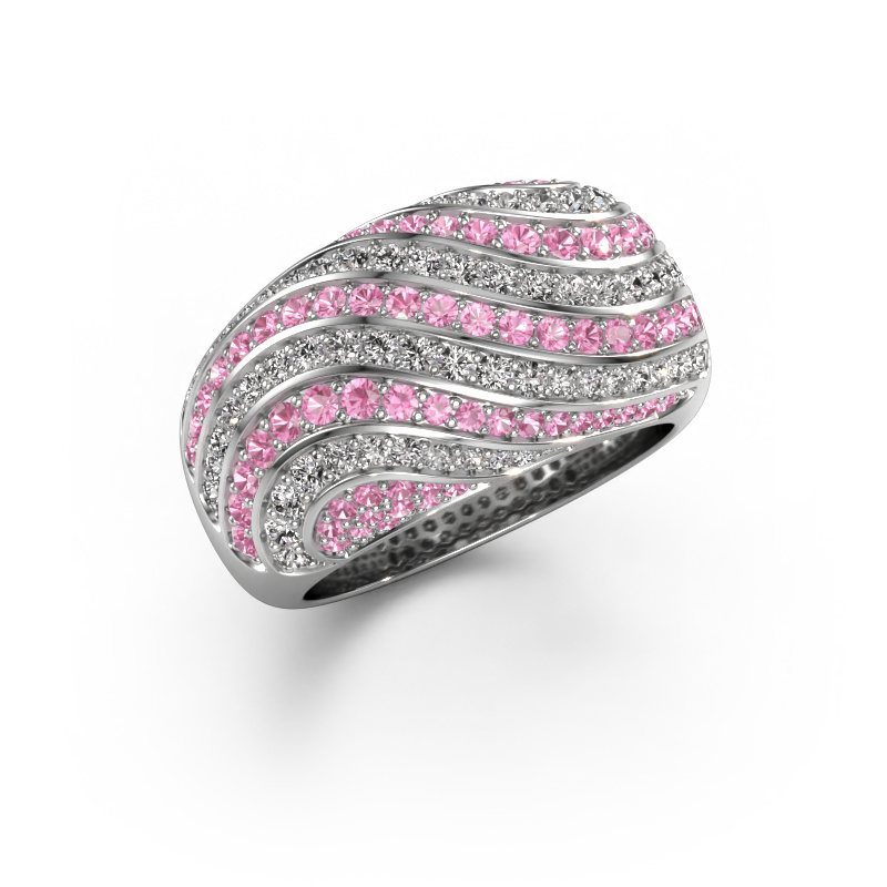 Image of Ring sonia 585 white gold Pink sapphire 1 mm