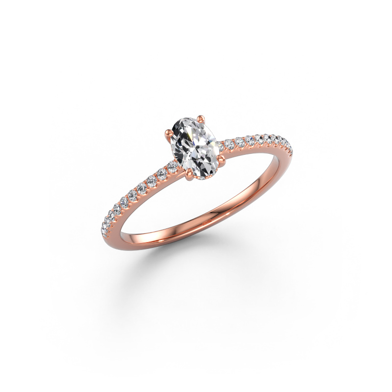 Immagine di Anello di fidanzamento Sophie OVL 585 oro rosa Diamante 0.587 crt