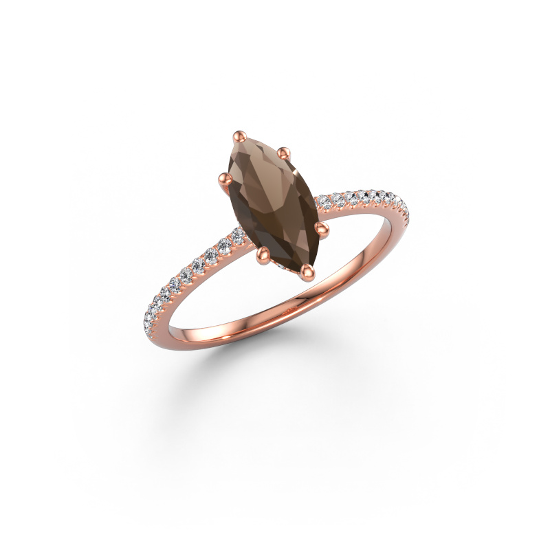 Image de Bague de fiançailles Sophie MRQ 585 or rose Quartz fumé 10x5 mm