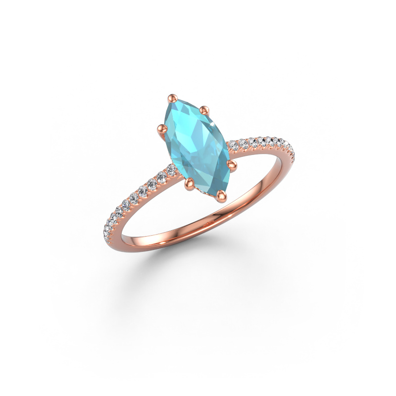 Bild von Verlobungsring Sophie MRQ 585 Roségold Blau Topas 10x5 mm